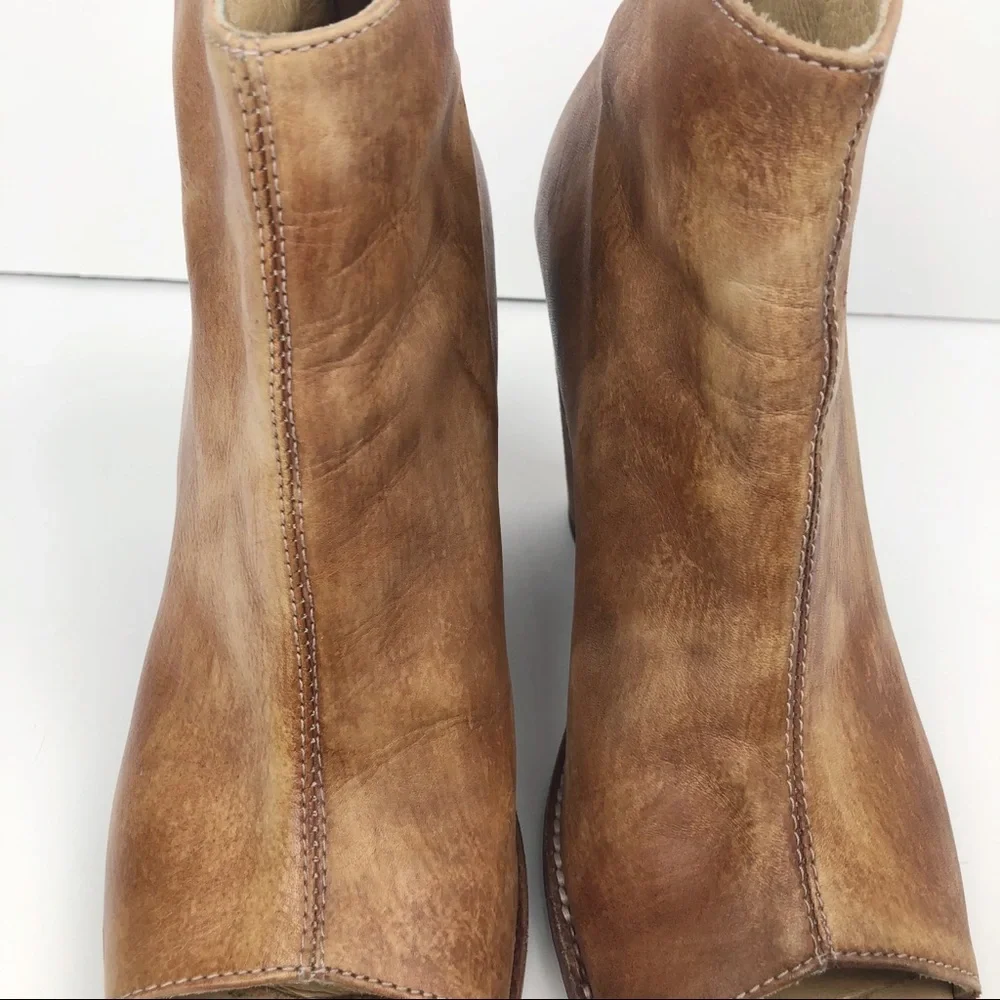 Bed Stu Onset Leather Peeptoe Booties - Picture 7 of 13